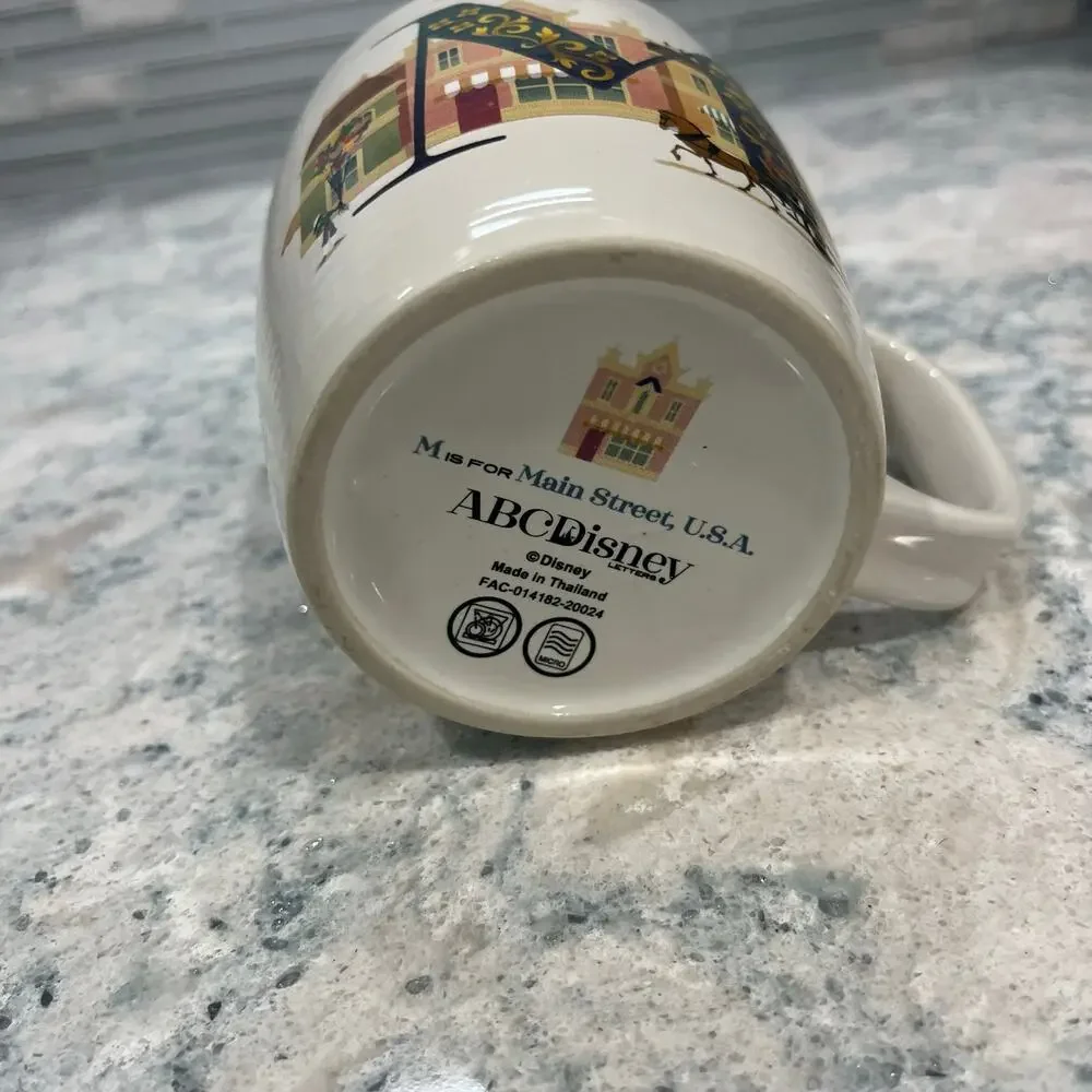 Disney Parks ABCDisney Letter M Mug Main Street USA Coffee Cup ABC Collection
